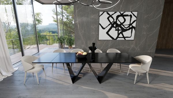 Modrest Fritz - Modern Black Extendable Ceramic Dining Table - Image 5