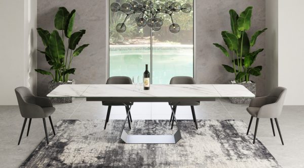 Modrest Howell - Modern White Ceramic Extendable Dining Table - Image 4