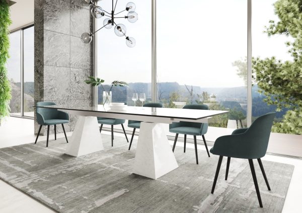 Modrest Latrobe - Modern Extendable Quartz Stone & Glass Dining Table - Image 5