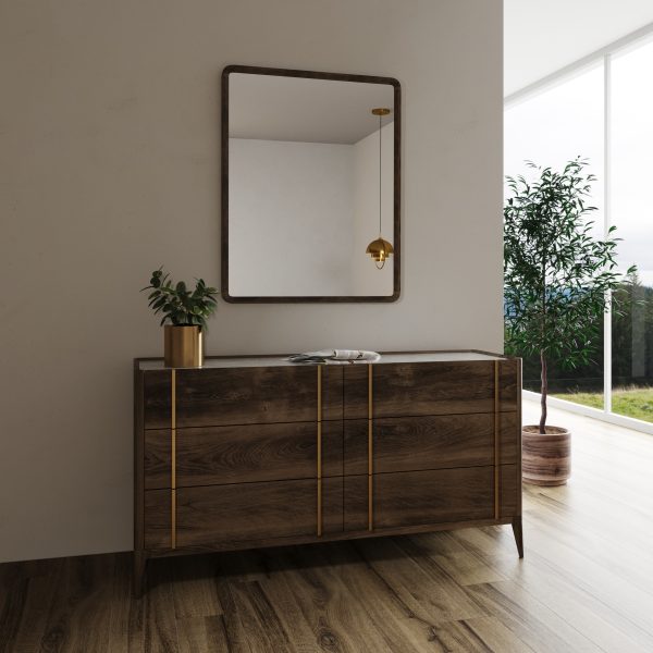 Modrest Oakley - Mid-Century Dark Brown Mirror - Image 2