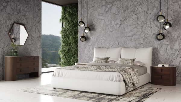 Modrest Patrick - Modern White Leather Bed - Image 2