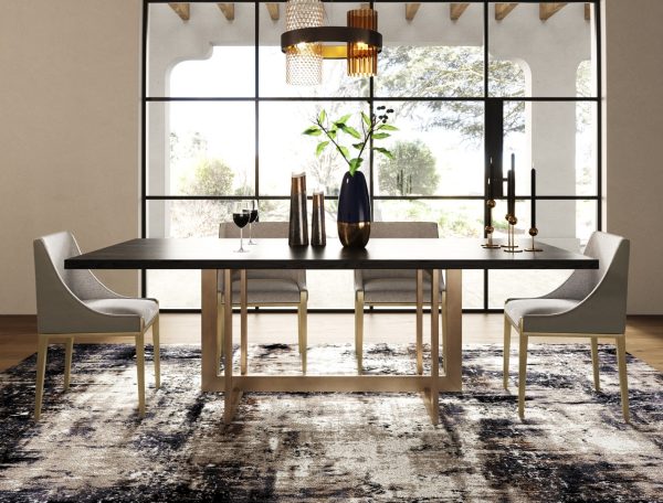 Modrest Fairview - Modern Grey & Brass Dining Chair