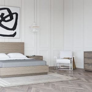 Modrest Samson - Contemporary Grey and Silver Bed
