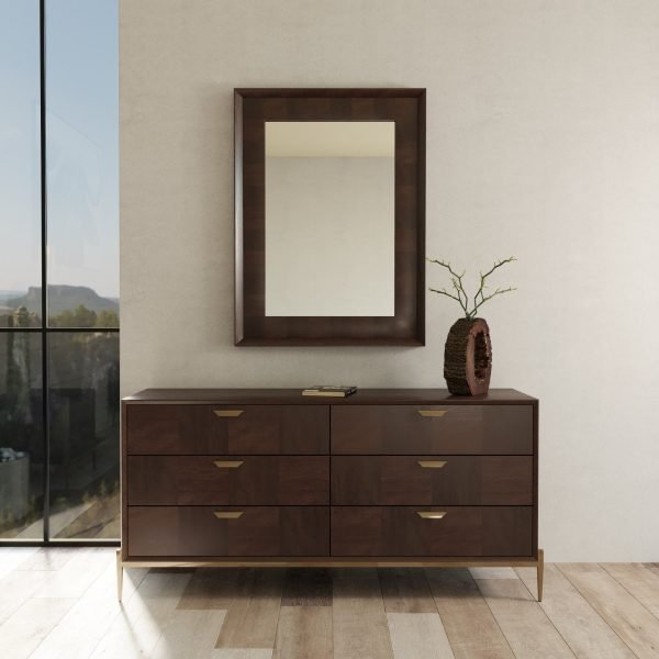 Modrest Shane - Modern Acacia & Brass Dresser - Image 5