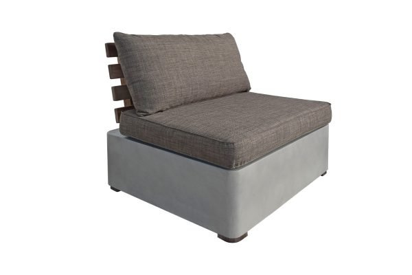 Renava Garza - Outdoor Concrete & Teak Modular Sofa - Image 3
