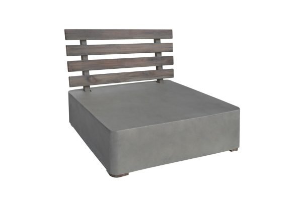 Renava Garza - Outdoor Concrete & Teak Modular Sofa - Image 2