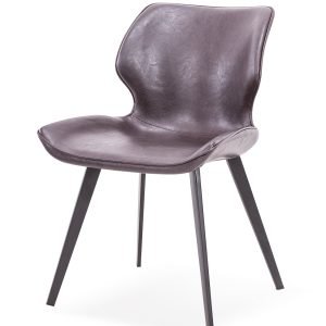 Modrest Moira - Modern Dark Brown Eco-Leather Dining Chair (Set of 2)