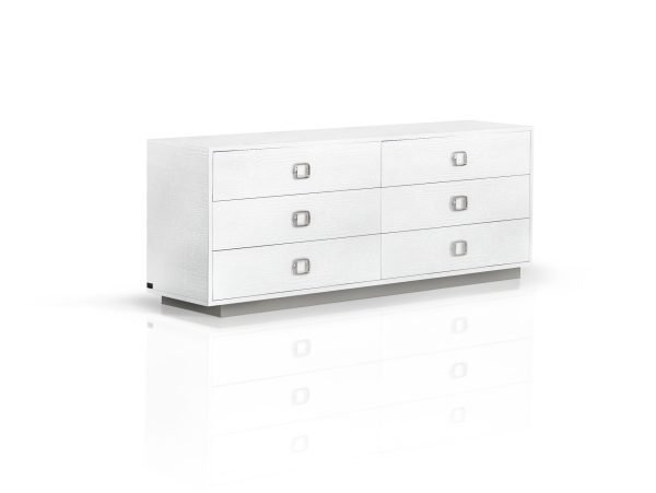 A&X Victoria - Modern White Crocodile Dresser