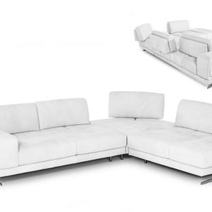 Coronelli Collezioni Mood - Italian White Leather Right Facing Sectional Sofa