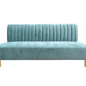 Divani Casa Mosko - Modern Light Green & Gold Fabric Sofa
