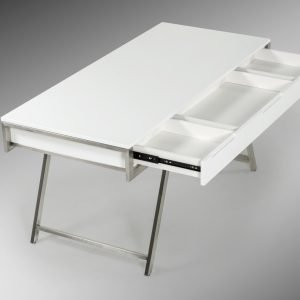 Modrest Dessart Modern White Gloss Office Desk