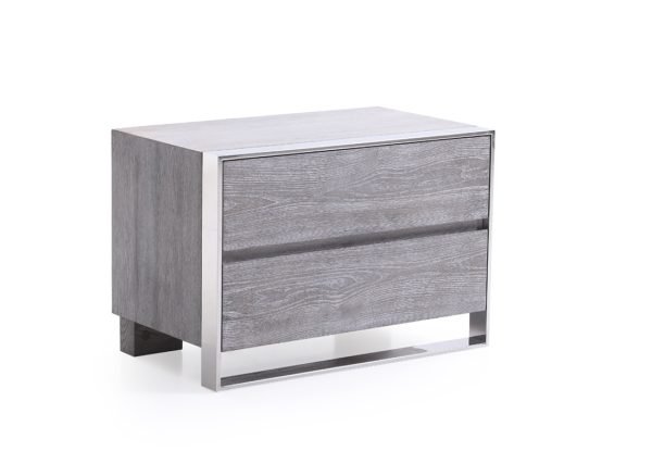 Modrest Arlene Modern Grey Elm Nightstand - Image 2