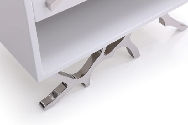 Modrest Legend Modern White Nightstand - Image 4