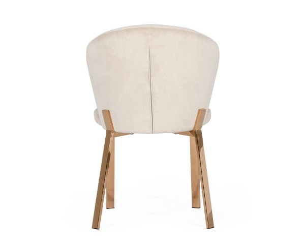 Modrest Nadia - Modern Beige Velvet & Rosegold Dining Chair (Set of 2) - Image 5