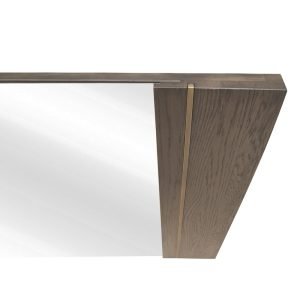 Modrest Novak Modern Dark Oak & Antique Brass Mirror