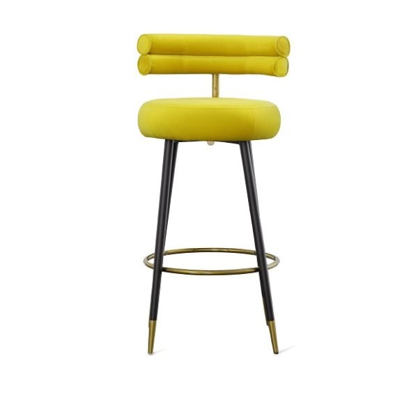 Modrest Nassau - Modern Glam Yellow with Black & Gold Barstool - Image 2