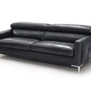 Divani Casa Natalia - Modern Black Leather Sofa