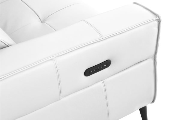 Divani Casa Nella - Modern White Leather Sofa w/ Electric Recliners - Image 5