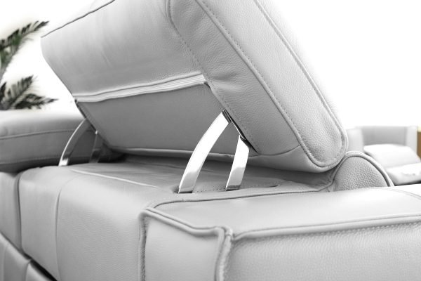 Divani Casa Nella - Modern White Leather Sofa w/ Electric Recliners - Image 3