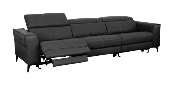 Divani Casa Nella - Modern Black Leather Sofa w/ Electric Recliners - Image 3