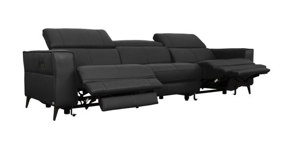 Divani Casa Nella - Modern Black Leather Sofa w/ Electric Recliners - Image 4
