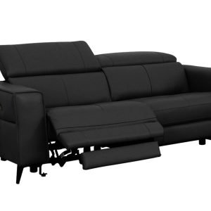 Divani Casa Nella - Modern Black Leather Loveseat w/ Electric Recliners