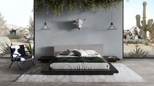 Modrest Tokyo - Eastern King Contemporary Black and Grey Platform Bed - Image 2