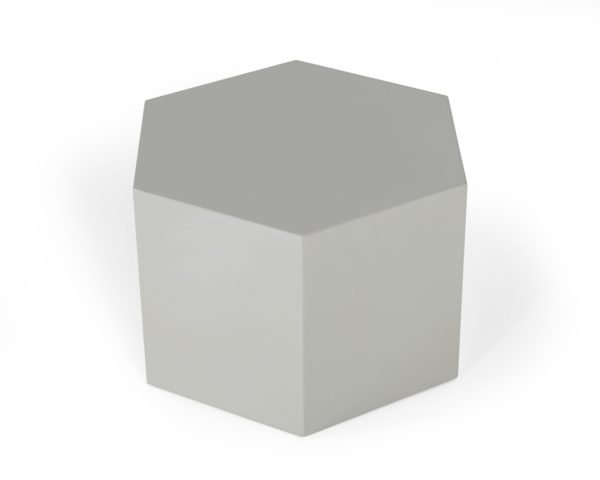 Modrest Newmont - Small Light Grey High Gloss End Table - Image 4