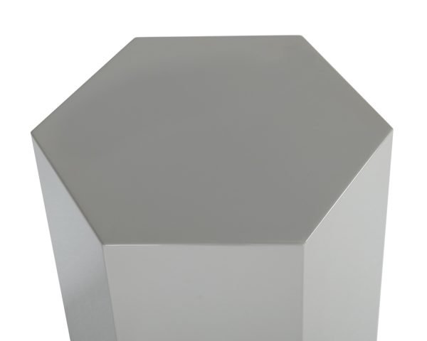 Modrest Newmont - Large Light Grey High Gloss End Table - Image 3