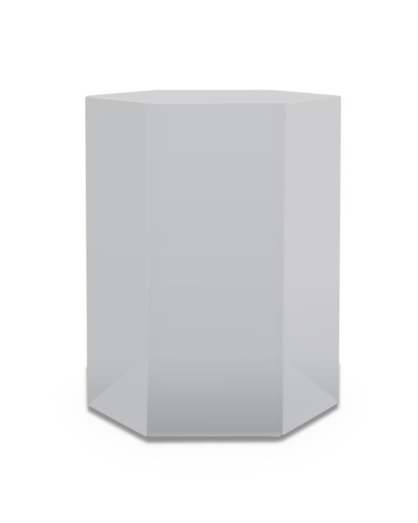 Modrest Newmont - Large Light Grey High Gloss End Table