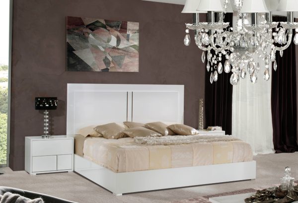 Modrest Nicla Italian Modern White Bed - Image 3