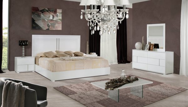 Modrest Nicla Italian Modern White Bed - Image 2