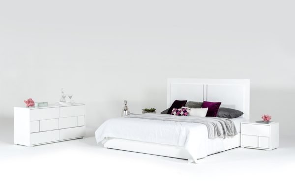 Modrest Nicla Italian Modern White Bed - Image 4