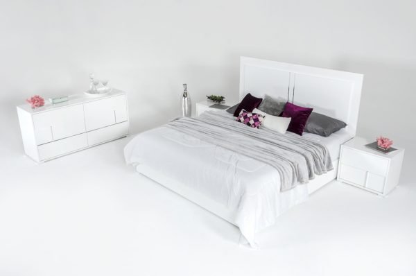 Modrest Nicla Italian Modern White Bed - Image 5