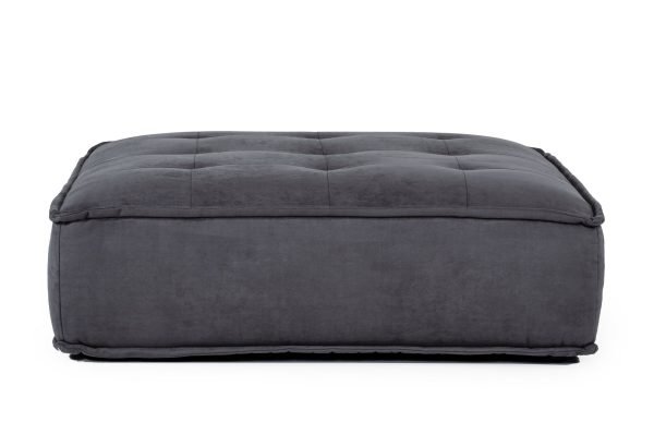 Divani Casa Nolden - Waterproof Dark Grey Fabric Ottoman - Image 2