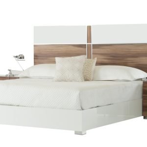Eastern King Nova Domus Giovanna Italian Modern White and Cherry EK Bed