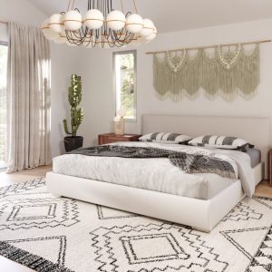 Nova Domus Sogno - Italian Modern Beige Fabric Low Headboard Bed