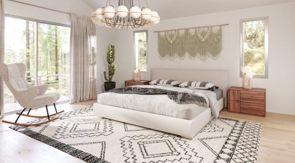 Nova Domus Sogno - Italian Modern Beige Fabric Low Headboard Bed