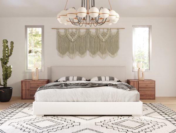 Nova Domus Sogno - Italian Modern Beige Fabric Low Headboard Bed - Image 2