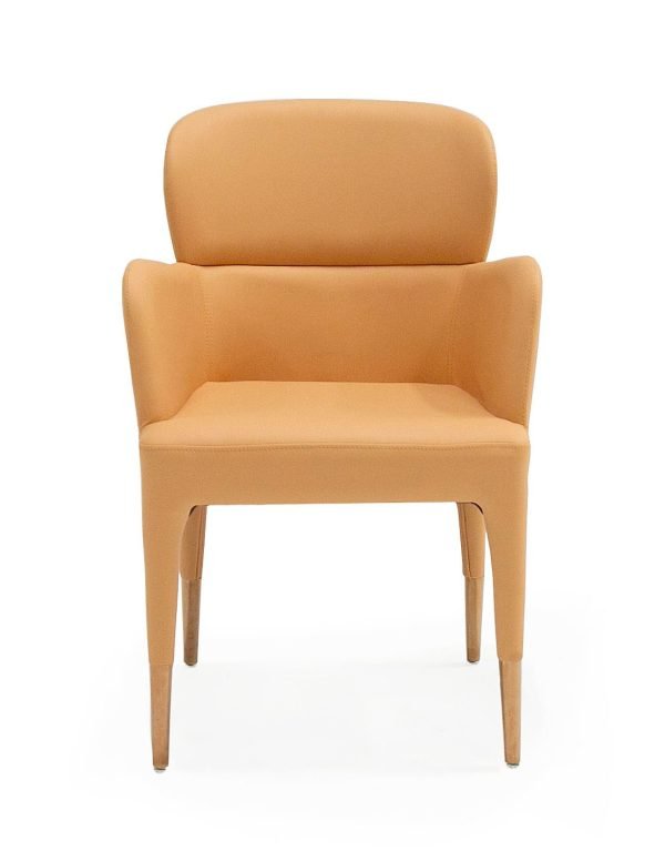 Modrest Ogden - Modern Peach & Rosegold Dining Armchair - Image 2