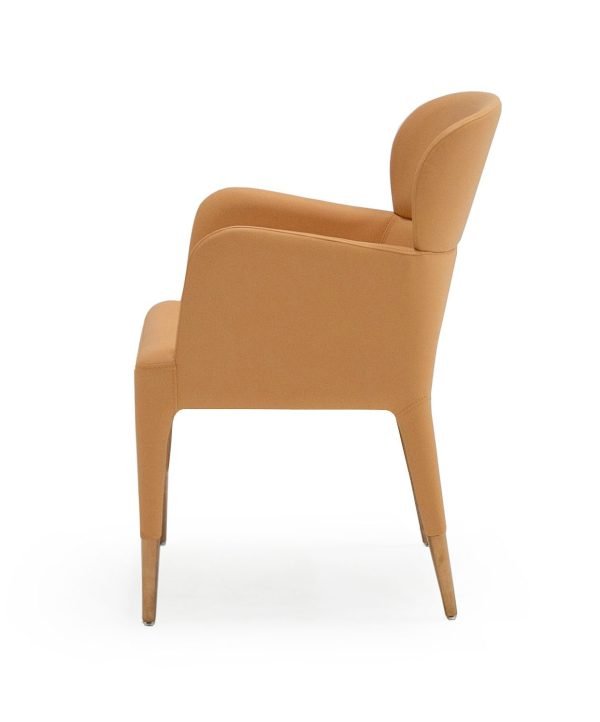 Modrest Ogden - Modern Peach & Rosegold Dining Armchair - Image 3
