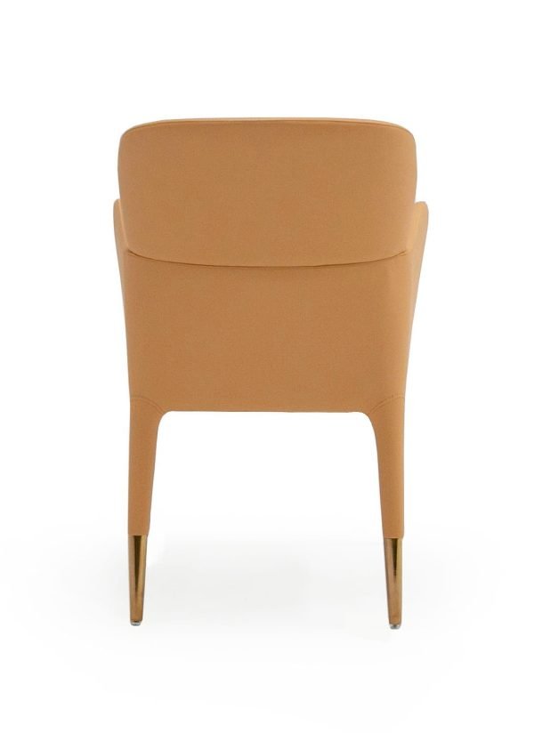 Modrest Ogden - Modern Peach & Rosegold Dining Armchair - Image 4
