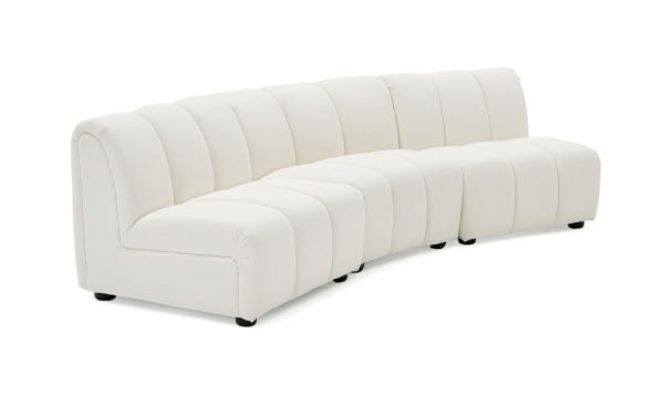Divani Casa Olandi - Modern White Fabric Curved Sectional Sofa - Image 2