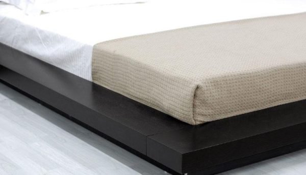 Modrest Opal - Low Profile Black Oak Japanese Platform Bed with Nightstands - Image 3