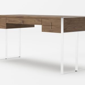 Modrest Orcutt - Modern Walnut & Stainless Steel Desk