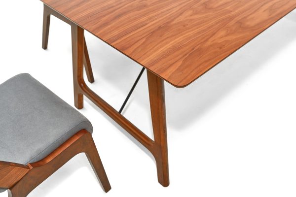 Modrest Oritz Mid-Century Modern Walnut Dining Table - Image 4