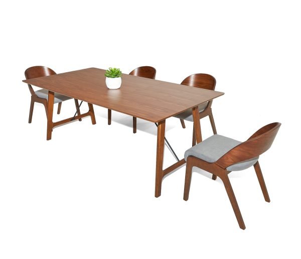 Modrest Oritz Mid-Century Modern Walnut Dining Table - Image 5