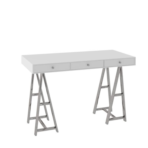 Modrest Ostrow - White + Stainless Steel Desk - Image 2