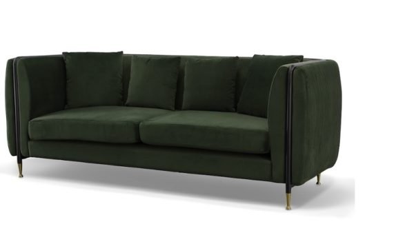 Divani Casa Oswego - Modern Dark Green Jade Sofa - Image 2
