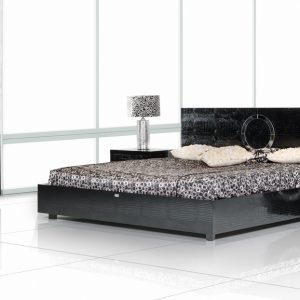 Eastern King A&X Ovidius Modern Black Crocodile Bed